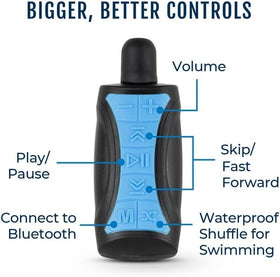 H2O Audio Clip on swim goggles keeps Stream 3 Pro secure during workouts.