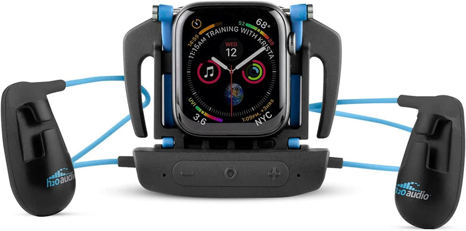 H2O Audio Interval Swim Headphones with Apple Watch for underwater listening during workouts