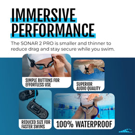 H2O Audio Sonar 2 Pro IPX8 waterproof headphones ideal for swim workouts.