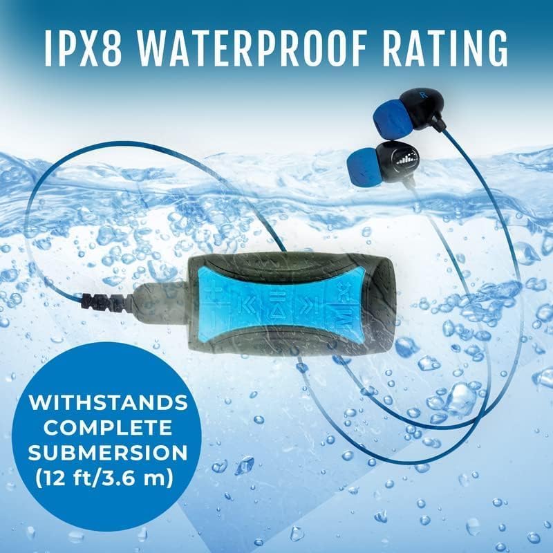 H2O Audio Surge S+ headphones offering secure fit and clear sound underwater.