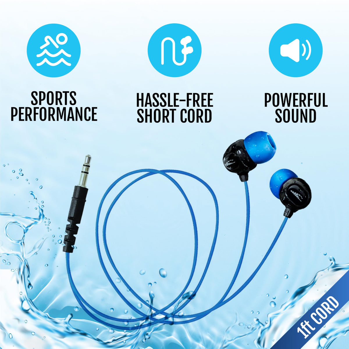 H2O Audio Surge S+ in ear fit while swimming for secure stability