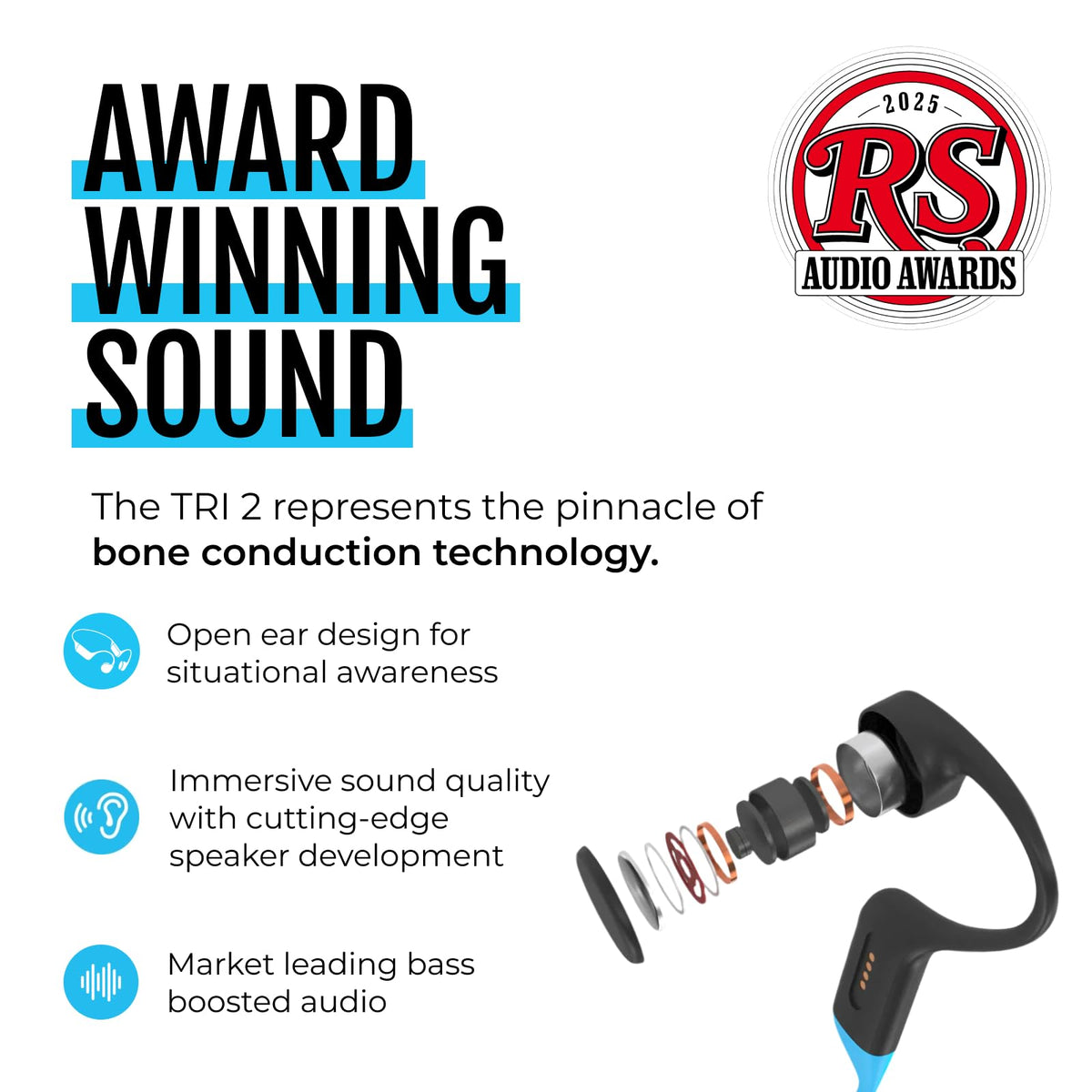 H2O Audio TRI 2 PRO MP3 mode underwater playback up to 12 ft
