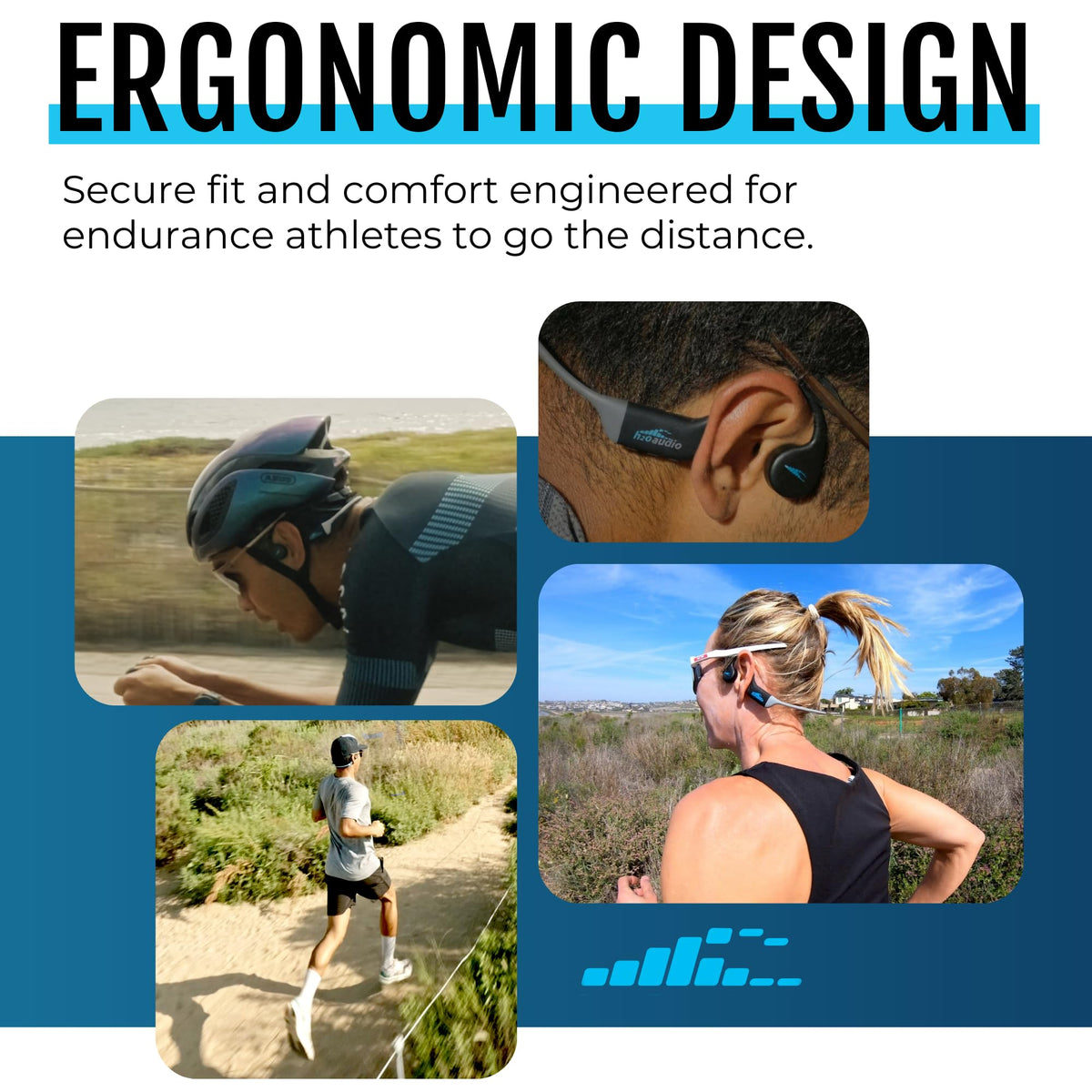 H2O Audio TRI Run open-ear design keeps you aware while you listen.