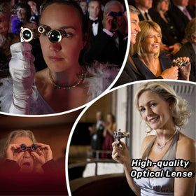 H2ONDBQF opera glasses center focus knob for quick, clear focus.