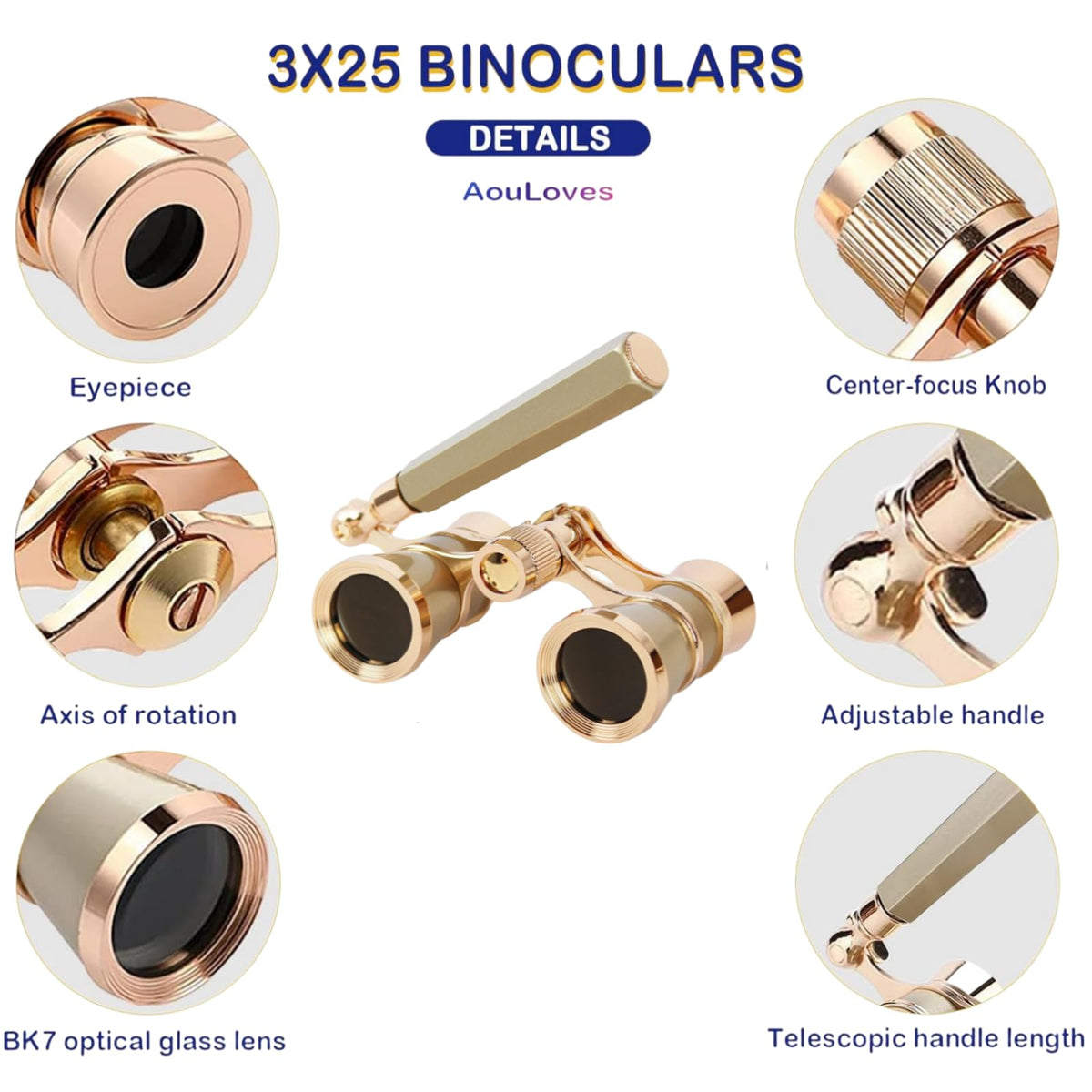H2ONDBQF opera glasses compact lightweight design fits purse.