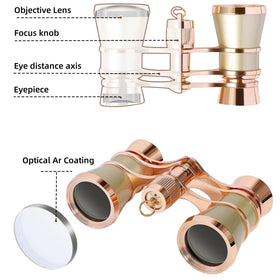 H2ONDBQF opera glasses polished alloy and BK9 prism for durability.