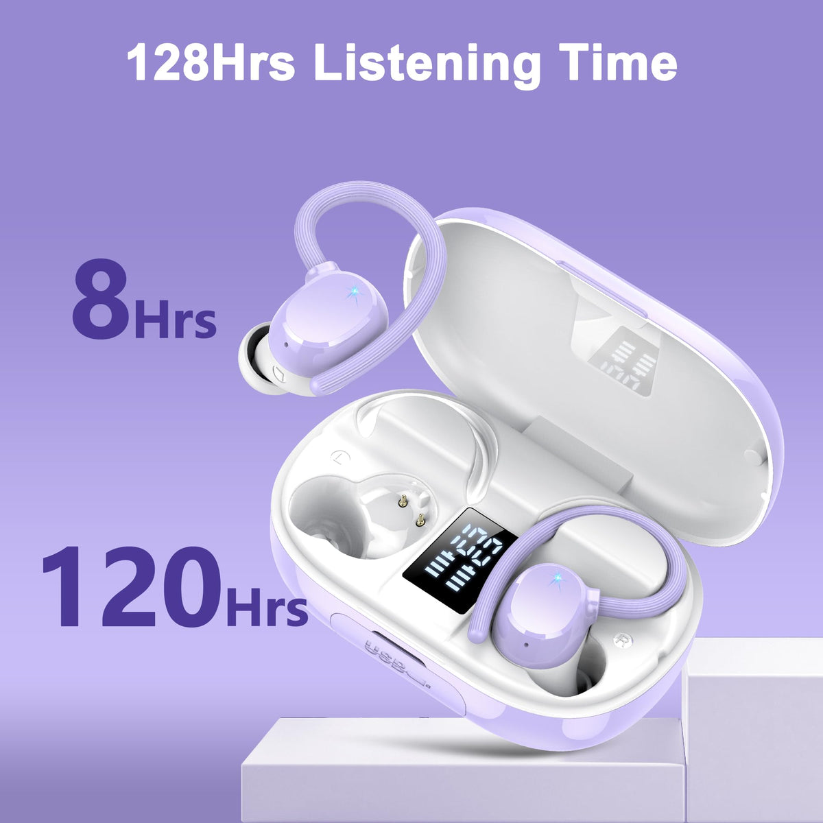 hadbleng Q22 charging case LED display showing battery levels for easy power monitoring