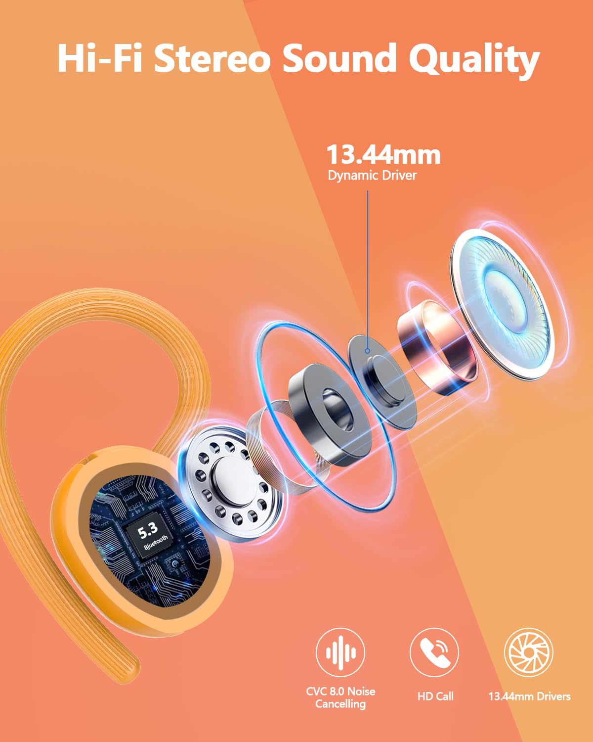 hadbleng charging case open with earbuds showing quick-access charging benefit