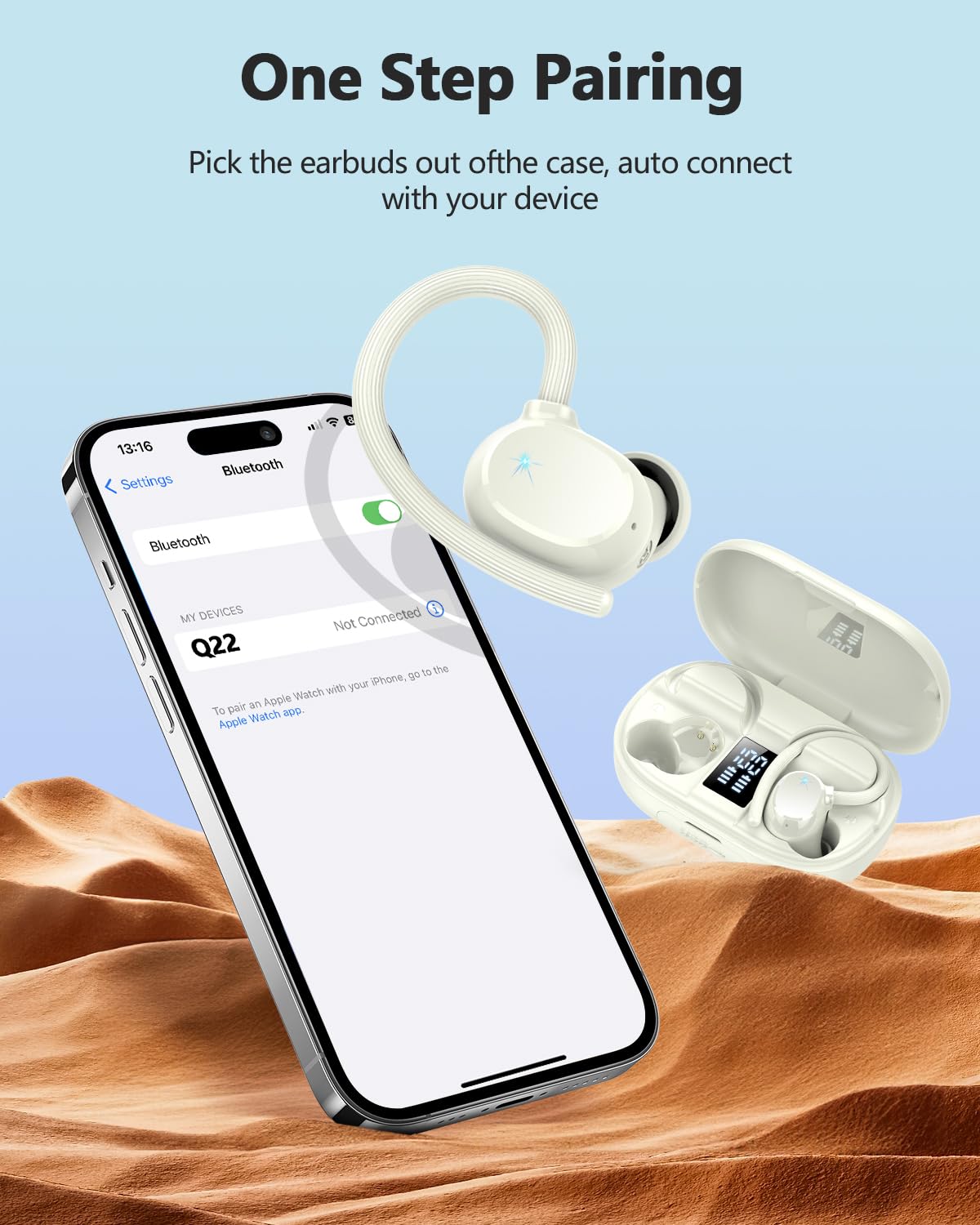 hadbleng Q22 flexible earhook detail for secure exercise fit
