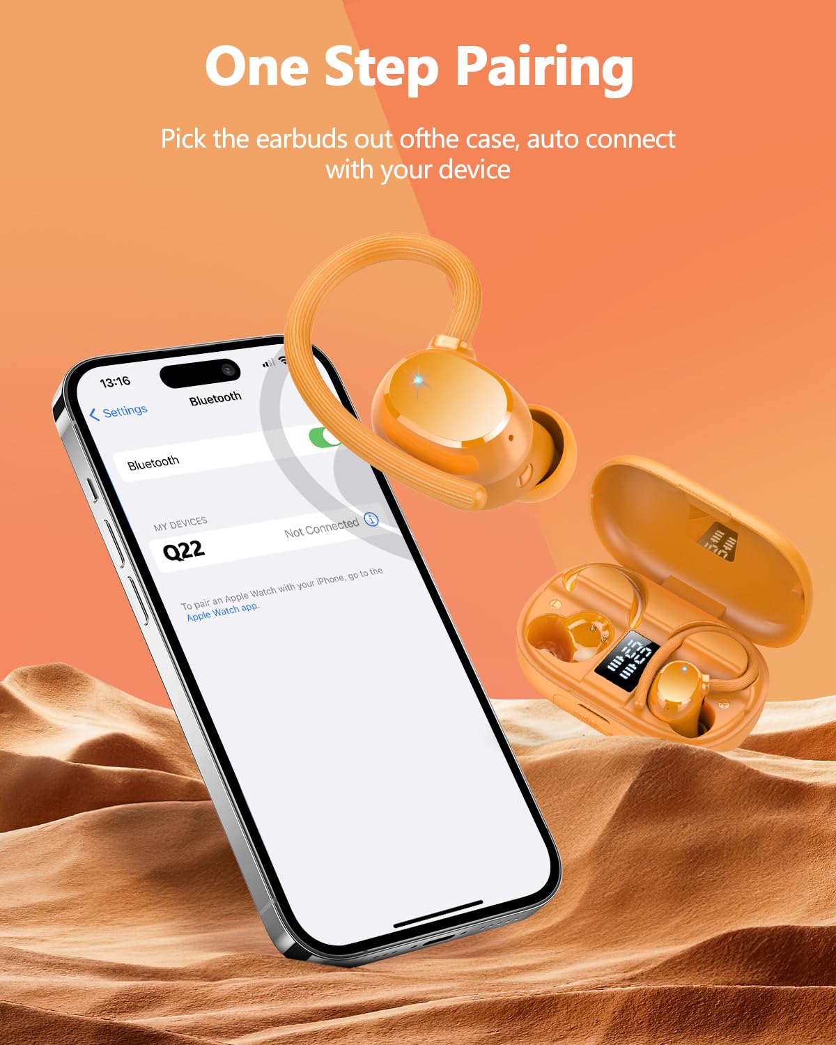 hadbleng earhook fit on ear illustrating secure comfortable hold during exercise