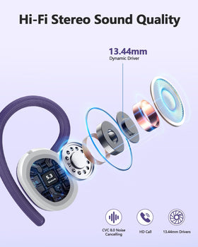 hadbleng Q22 earhook side profile demonstrating secure fit for active movement