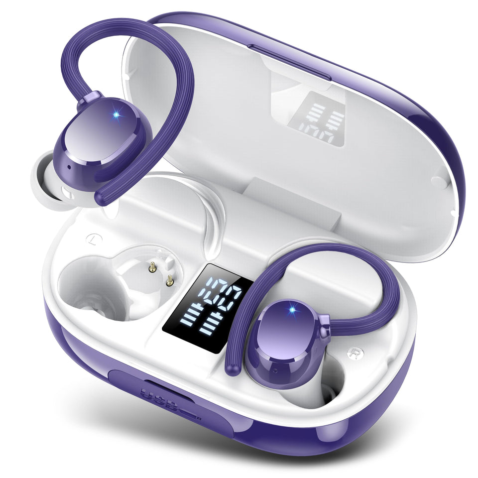 hadbleng Q22 front packaging showing earbuds and case, clear product benefit