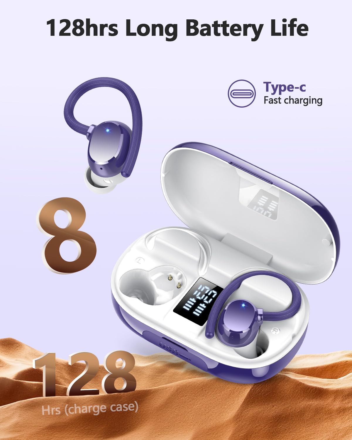 hadbleng Q22 charging case LED display indicating remaining power and convenience