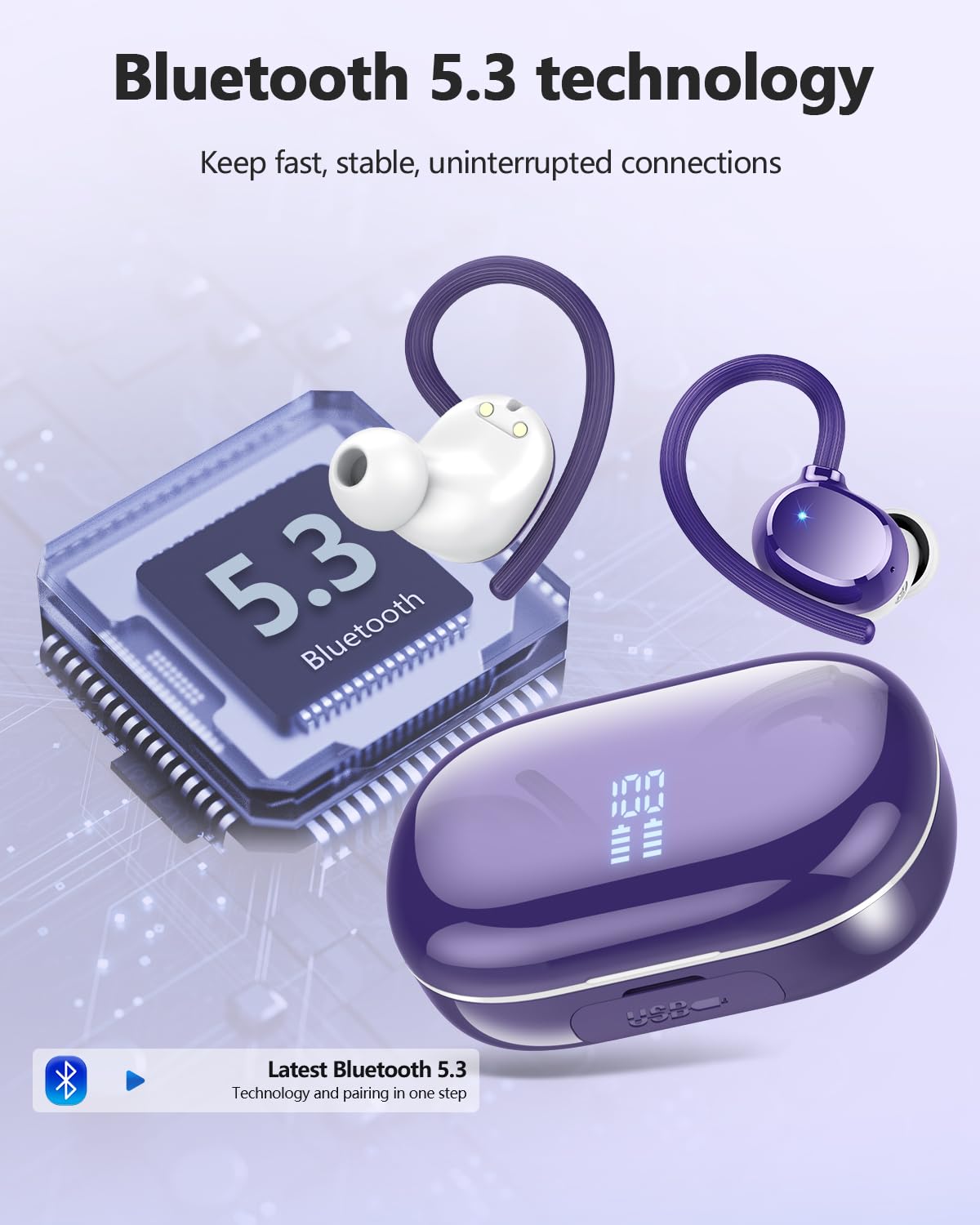 hadbleng Q22 splashing water to show IPX7 protection for sweat and rain