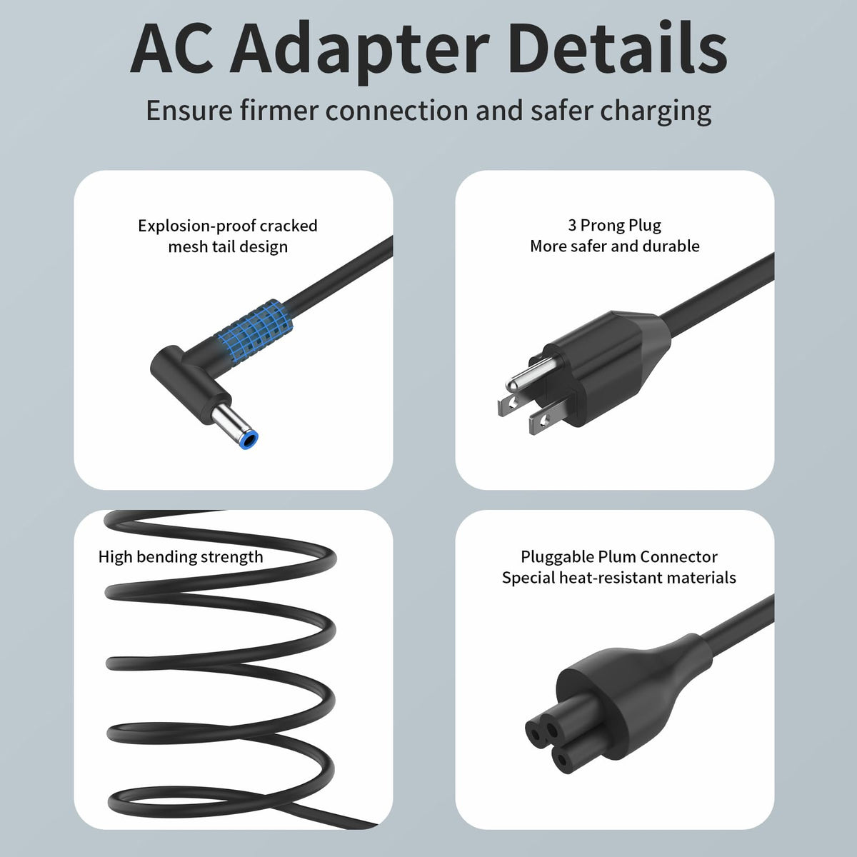 Hadepa 19.5V 2.31A adapter powers compatible HP laptops efficiently