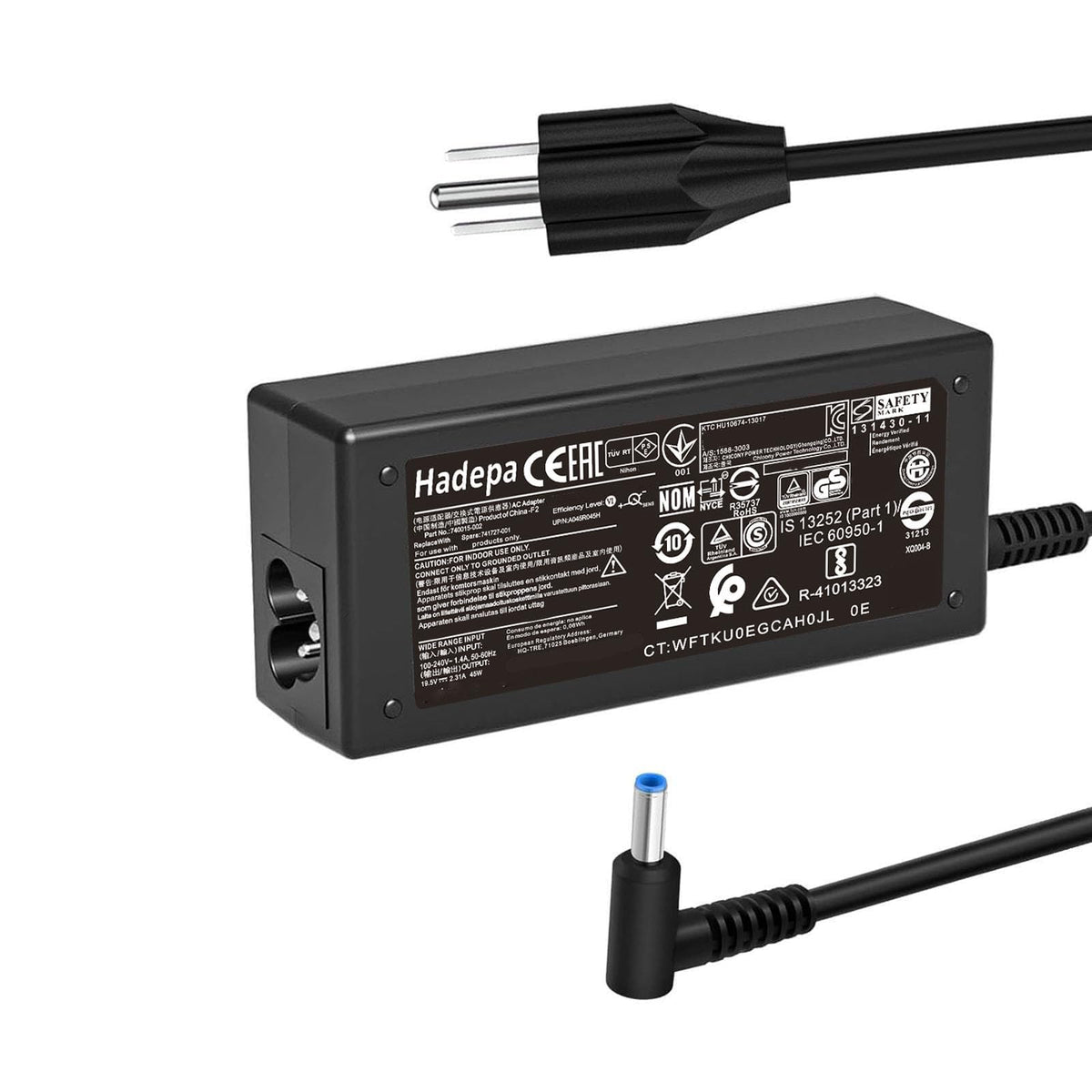 Hadepa 45W blue-tip laptop adapter shown for reliable daily charging.