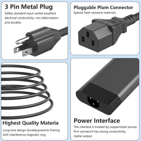 Hadepa adapter and detachable AC power cord packaged together for easy replacement