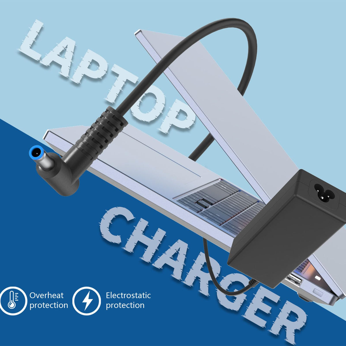 Hadepa spectre-x360-compatible charger image implies convertible laptop support