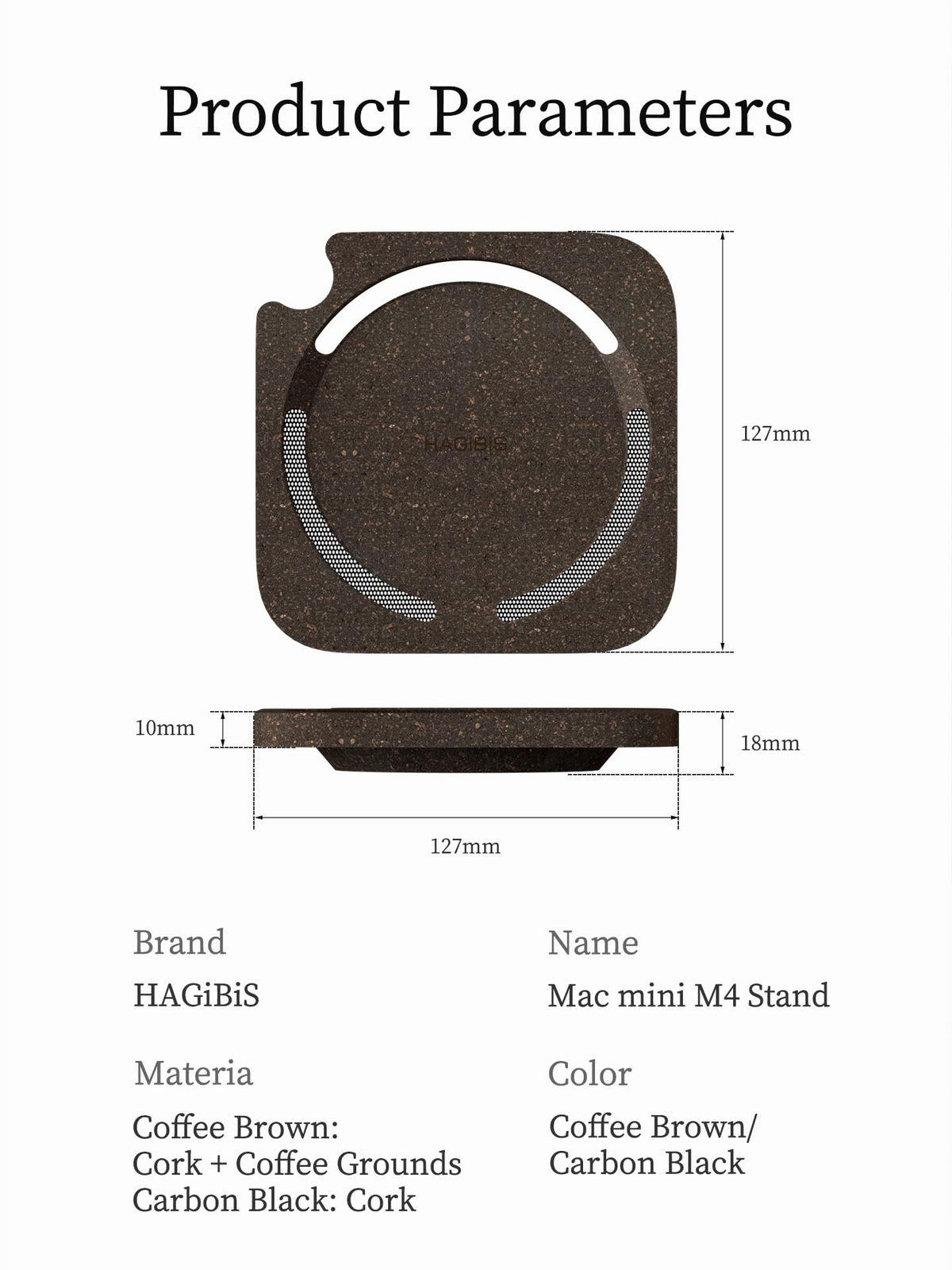 Hagibis M4 stand precisely fits Mac mini M4 close-up view