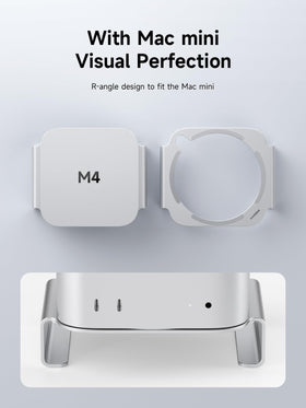 Hagibis Mac mini M4 Stand aluminum finish for a premium Mac look.