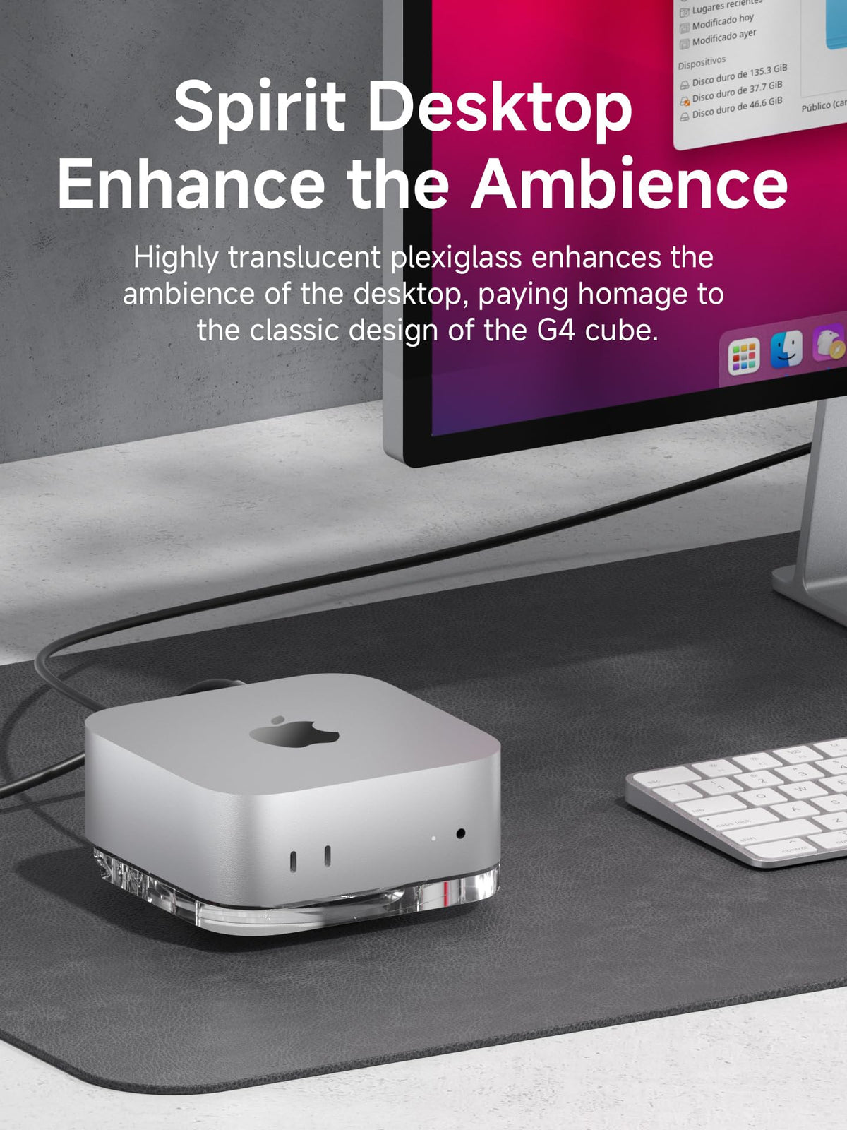 Hagibis Mac mini M4 Stand power-hole reserves easy power-on access.