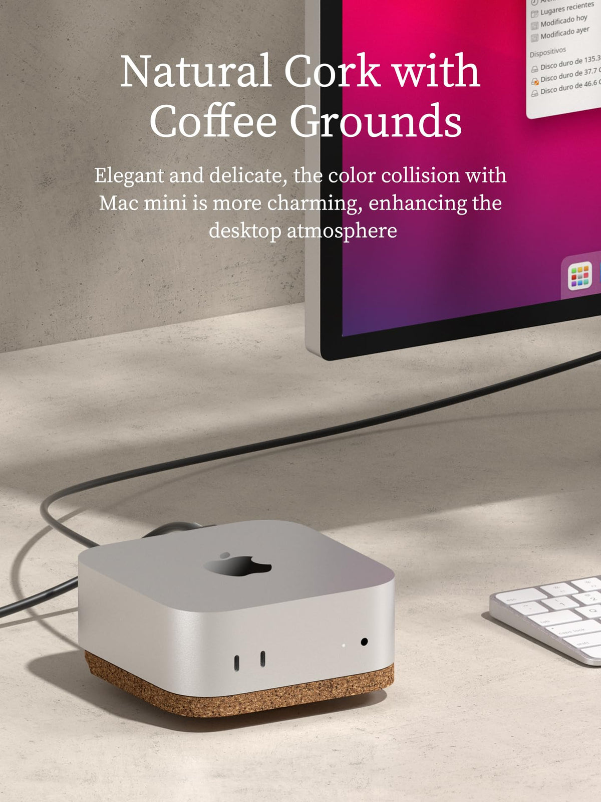 Hagibis side profile showing precise Mac mini M4 fit and stable support