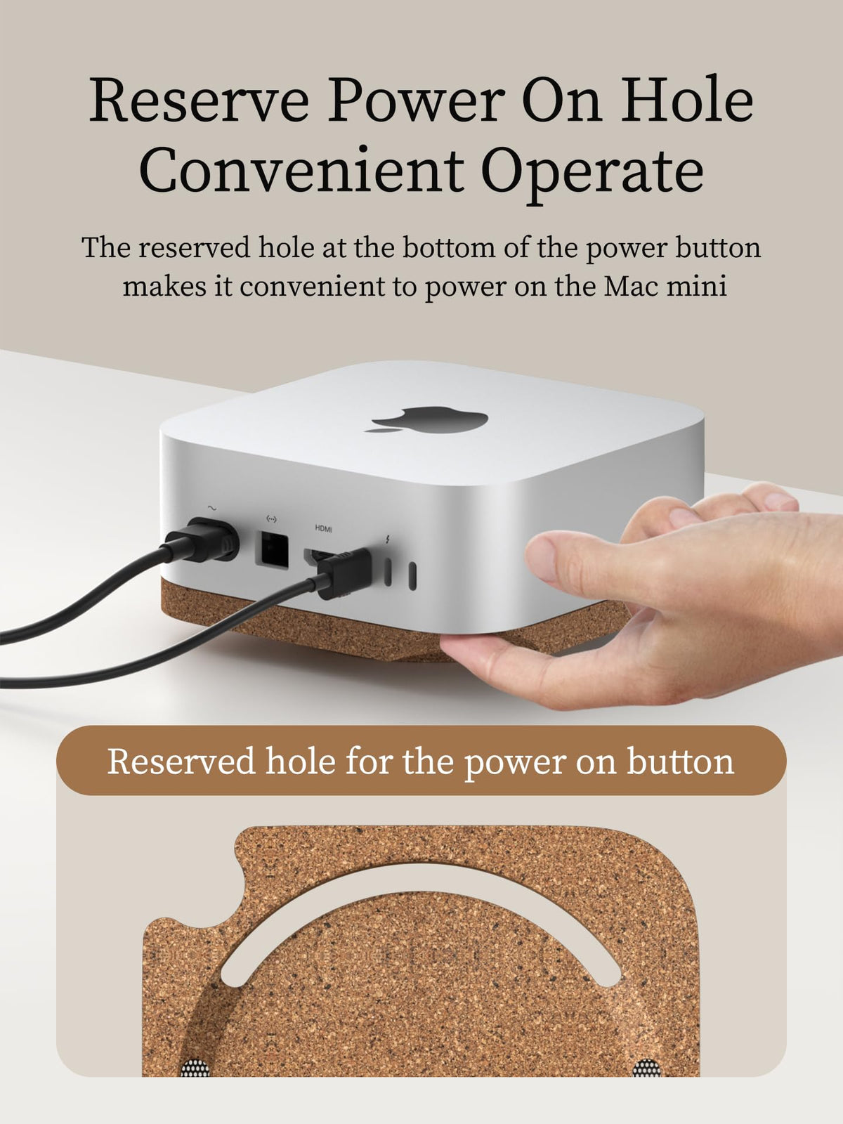 Hagibis cork top close-up highlighting soft touch and surface protection