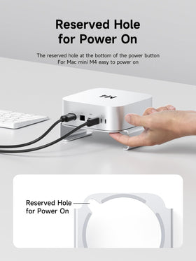 Hagibis Mac mini M4 Stand ventilation closeup highlights bottom clearance.
