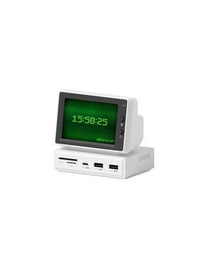 Hagibis mini screen docking setup enhances organized workspace with USB-C hub