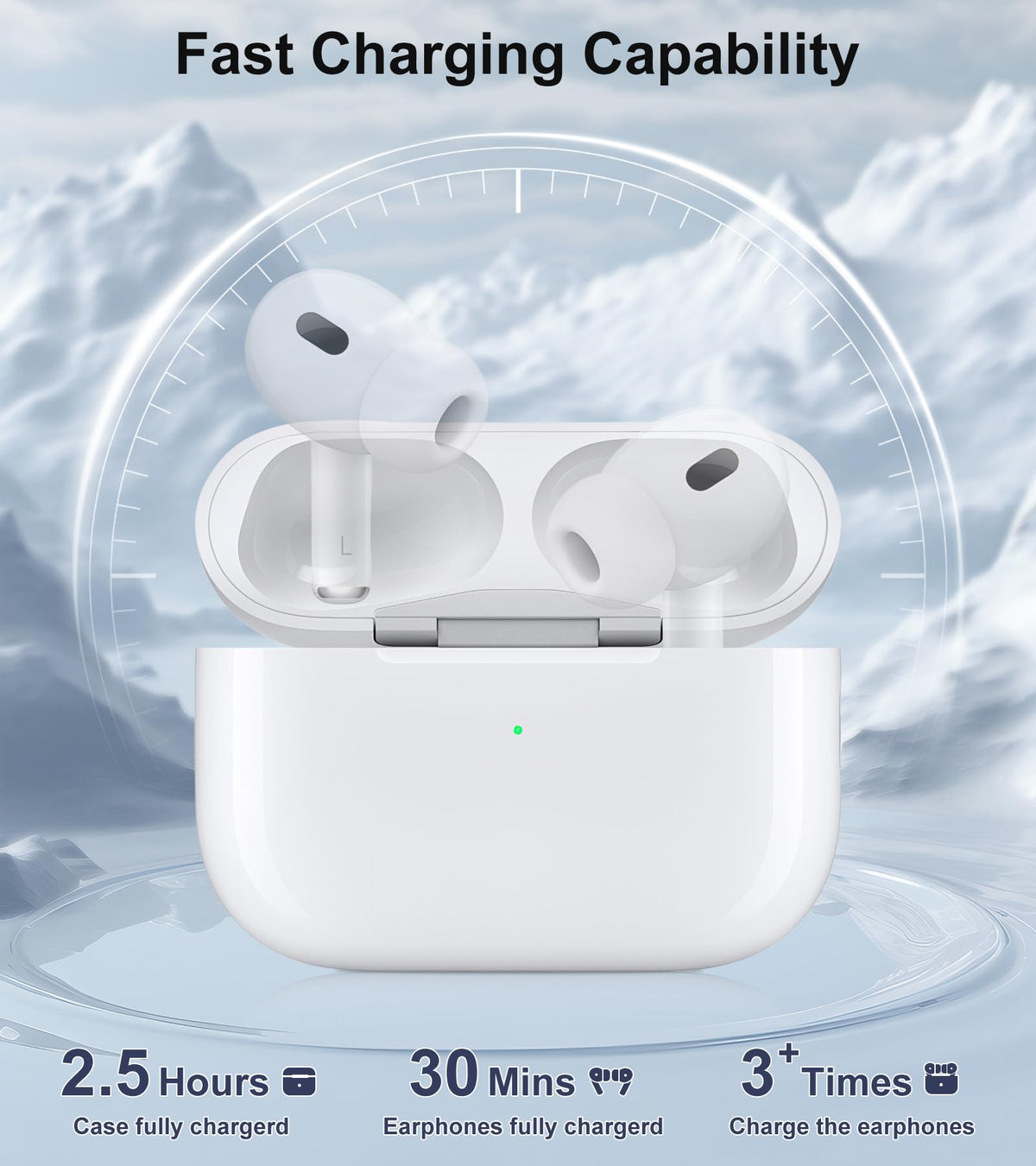 Haino AirPods Pro case LED indicator shows charging status at a glance.