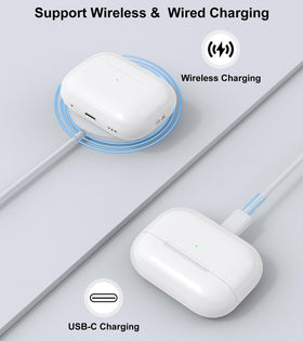 Haino AirPods Pro case USB-C port enables fast wired charging on the go.