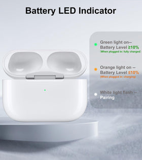 Haino AirPods Pro case on wireless charging pad for cord-free power.