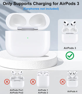 Haino AirPods 3 case open with microfiber cloth for easy cleaning.