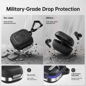 HALLEAST Galaxy Buds 4 Case featuring pre-applied adhesive for secure grip without residue.