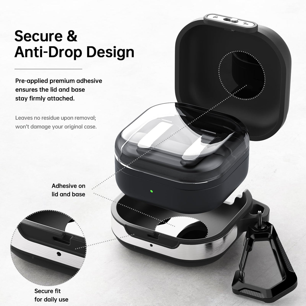 HALLEAST Galaxy Buds 4 Pro Case with anti-fingerprint matte finish for secure grip.