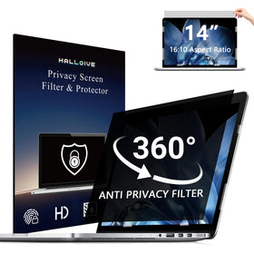 Halloive 4-Way privacy screen on a 14-inch laptop for enhanced private viewing