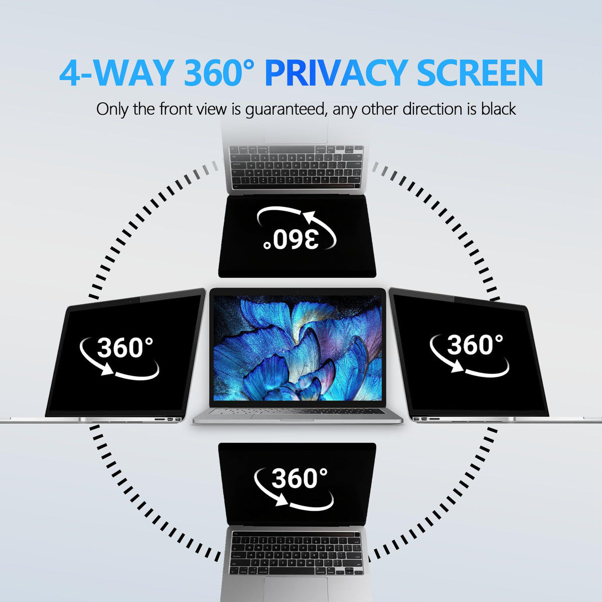 Halloive privacy screen installation steps illustrating quick setup