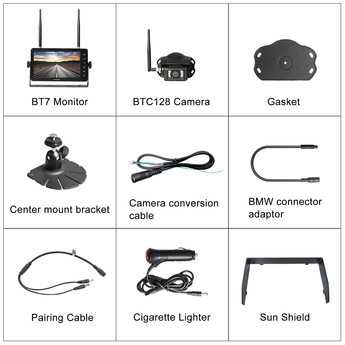 Haloview BT7 120-degree wide view covers wider rear and sides.