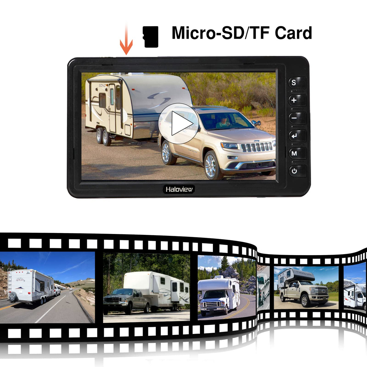 Haloview BT7 wireless camera link up to 984 feet for flexible trailer setups.