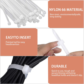 Halsouy self-locking zip ties close-up showing easy-to-use locking mechanism.