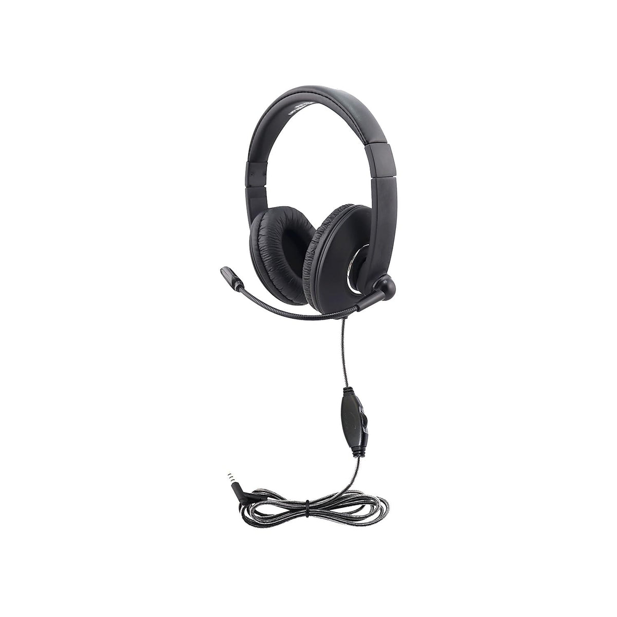 HamiltonBuhl Smart-Trek Mini closeup of in-line volume and leatherette earcup for easy control and hygiene