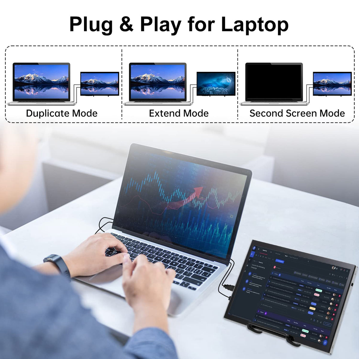 HAMTYSAN side profile focusing on HDMI and USB ports for plug-and-play convenience