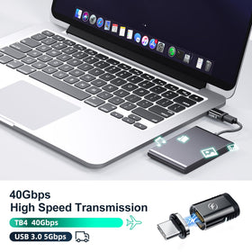 HanCenDa 24-pin USB-C magnetic connector close-up highlighting magnetic hold.