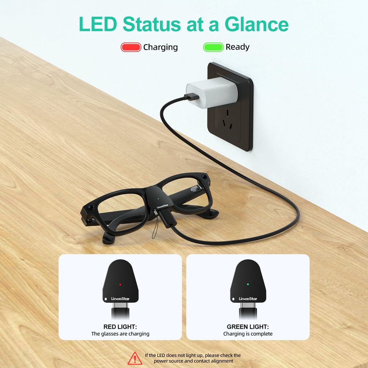 HanCenDa smart safe charging protection guards voltage and temperature for Meta glasses