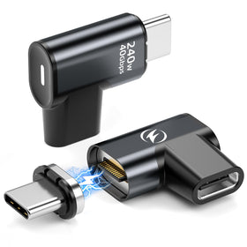 HanCenDa USB C magnetic adapter attached to a MacBook Pro for secure 240W power delivery