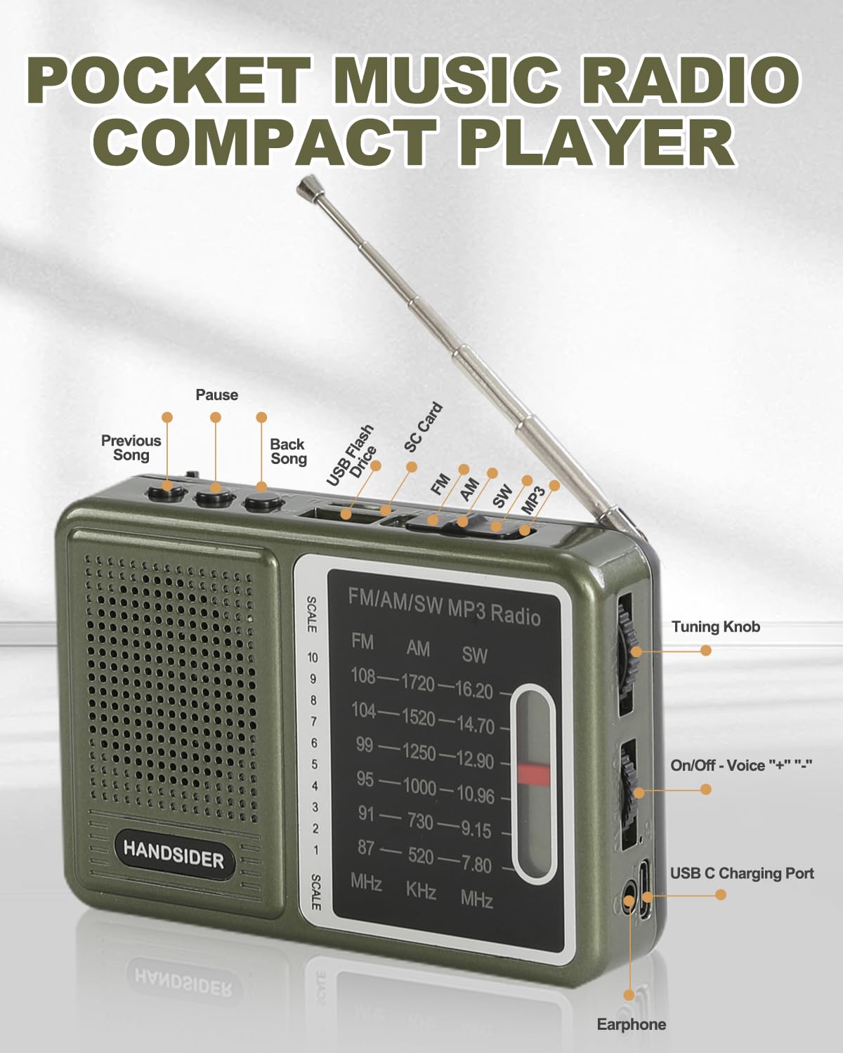 Handsider held in hand to show compact pocketable size benefit