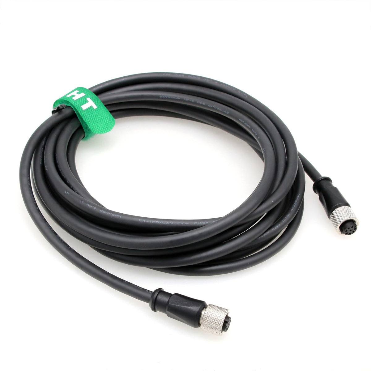 HangTon cable in industrial network rack showing versatility with switches and sensors