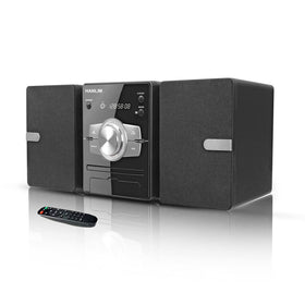 HANLIM home stereo front view with CD tray and LED display for quick access.