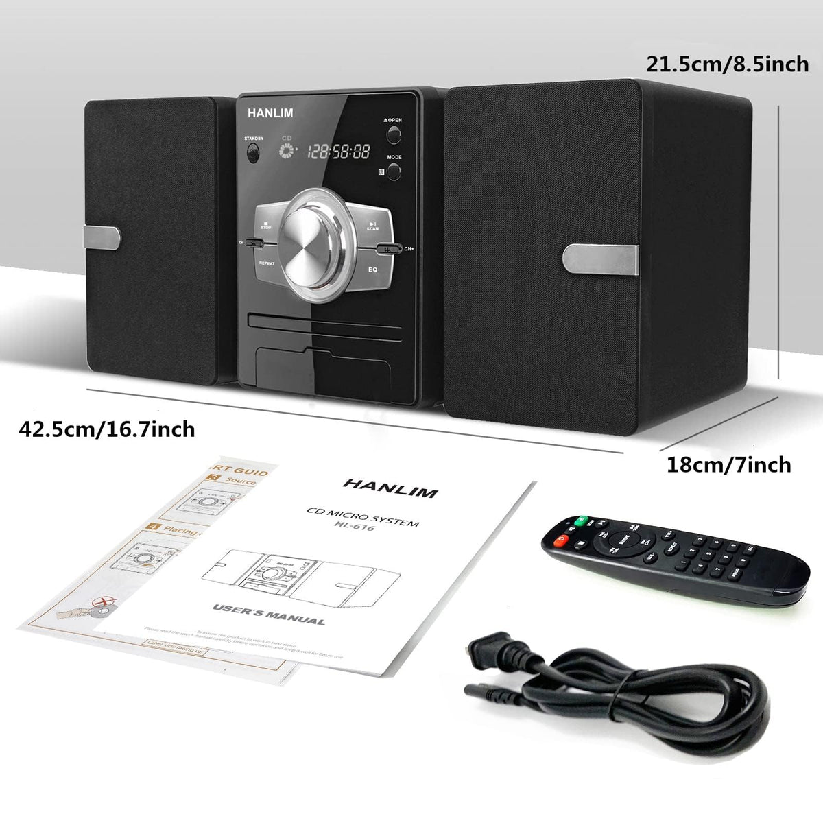 HANLIM USB port ready for MP3 playback and playlists.