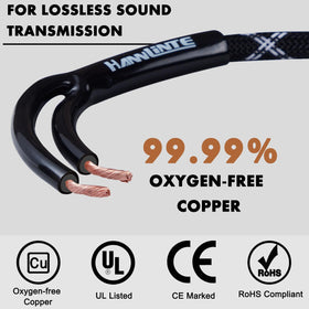 Gold-plated banana plugs by HANNLINTE ensure strong contact and reduced signal loss.